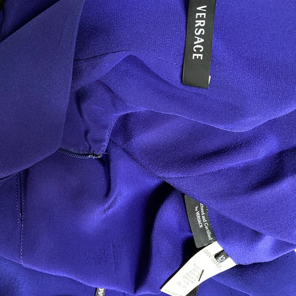 🚫SOLD🚫 🎉HP Versace Lapis Silk Gathered Dress IT 42 EUC - Picture 5 of 5